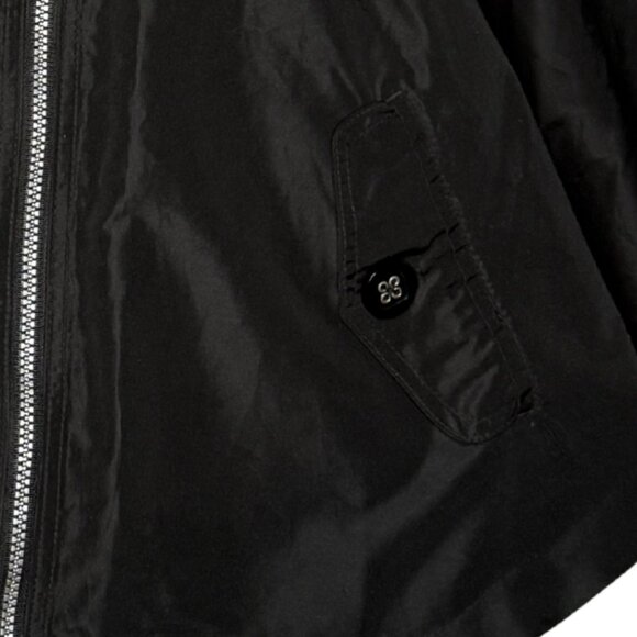 Girls hooded poncho/cape rain proof, black with floral lining, pockets SZ M10/12 - Picture 11 of 11